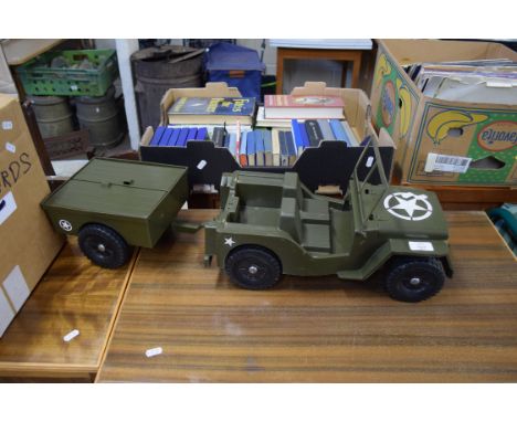 ACTION MAN TYPE JEEP AND TRAILER
