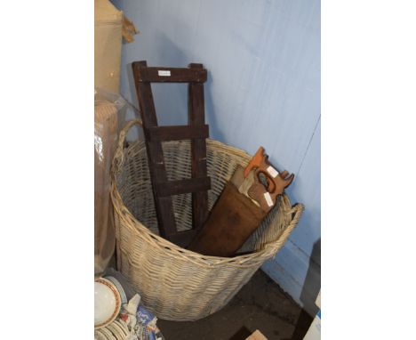 BASKET CONTAINING VARIOUS TOOLS
