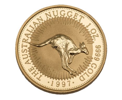 Australien/GOLD - 1 oz. Nugget, 100 Dollars 1997, gekapselt, st, steuerbefreit nach § 25c UStG| Australia/GOLD - 1 oz. Nugget