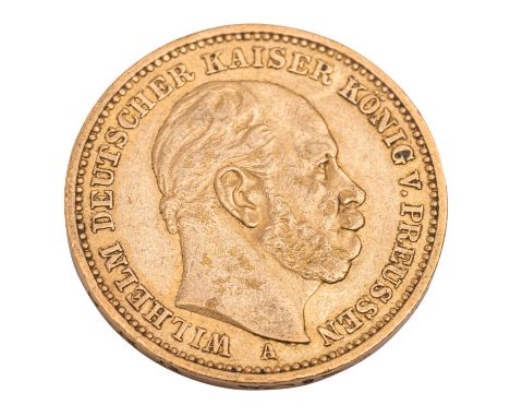 Dt. Kaiserreich /GOLD - Preussen, Wilhelm I. 20 Mark 1883-A ss+, mit Kratzern, leicht verschmutzt, ca. 7,9g| German Empire /G