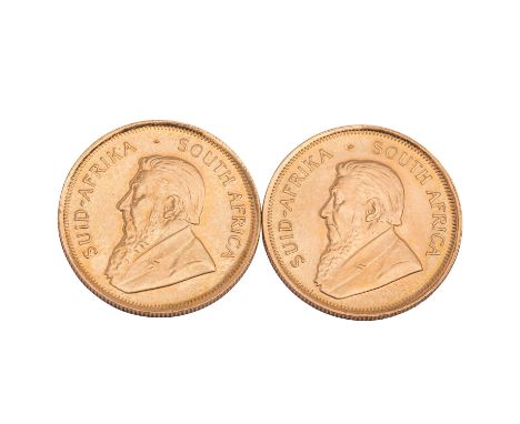 Südafrika/GOLD - 2 x 1/4 oz. Krügerrand 1981/82, je ca. 7,78 g fein, ss-vz, steuerbefreit nach § 25c UStG| Southafrica/GOLD -