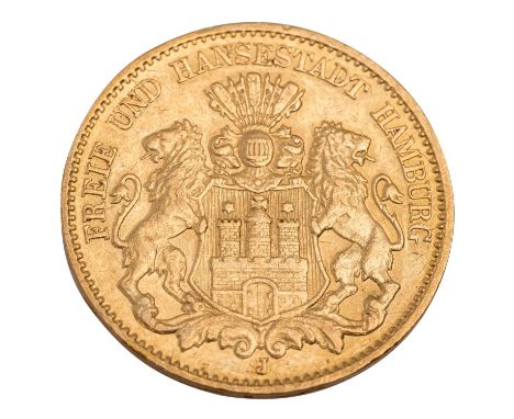 Dt. Kaiserreich - Freie und Hansestadt Hamburg, 10 Mark 1893-J vz -, wz. Kratzer, Gold, ca. 3,9g (J. 211)| German Empire - Fr