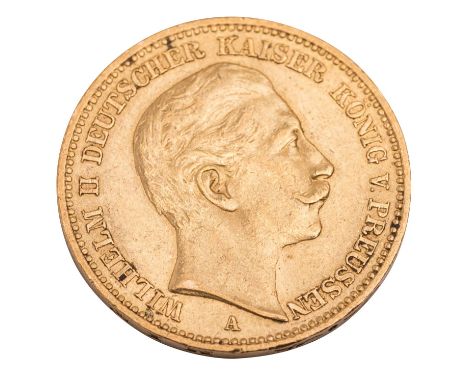 Dt. Kaiserreich /GOLD - Preussen, Wilhelm II. 20 Mark 1898-A ss-vz, winzige Randkerben, ca. 7,9g| German Empire /GOLD - Pruss