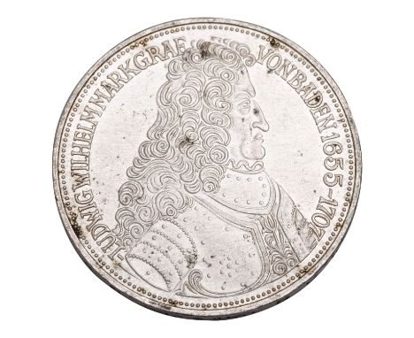 BRD - 5 Deutsche Mark 1955 G Markgraf v. Baden, ss, feine Kratzer| FRG - 5 Deutsche Mark 1955 G Markgraf v. Baden, VF, fine s