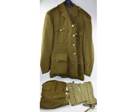 1968 R. E. City Ltd. British army officer's (RAOC) Service dress Jacket &amp; Trousers also included brown leather gloves and