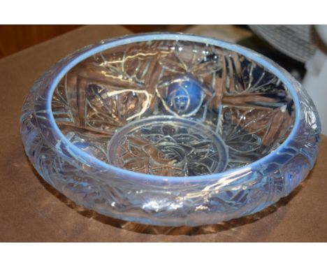 Jobling Art Deco style opalescent pressed glass bowl, registration number 780719, 24cm diameter.  In good condition with no o