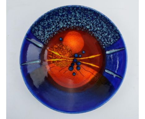 Alan Clarke Studio pottery charger (former Poole Pottery) in the Timeslip design, 24cm diameter.  In good condition with no o