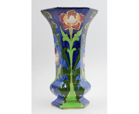 Bursley Ware lustre vase by Frederick Rhead, pattern 451, 20cm tall.  In good condition with no obvious damage or restoration
