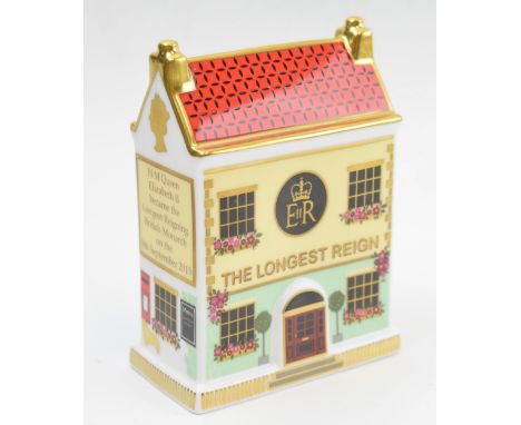 Royal Crown Derby Paperweight, The Longest Reign Pub, 10cm high, commemorates HRH Queen Elizabeth becoming the longest reigni