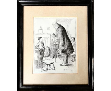 CHARLES EDMUND BROCK, ILLUSTRATION FROM 'THE PICKWICK PAPERS', INK SKETCH, 1910, APPROX 28 x 21cm

 
