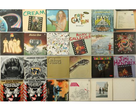 A collection of Classic Rock LPs. Includes artists: Cream, Rory Gallagher, Free, Genesis, Jimi Hendrix, Hawkwind, Led Zeppeli