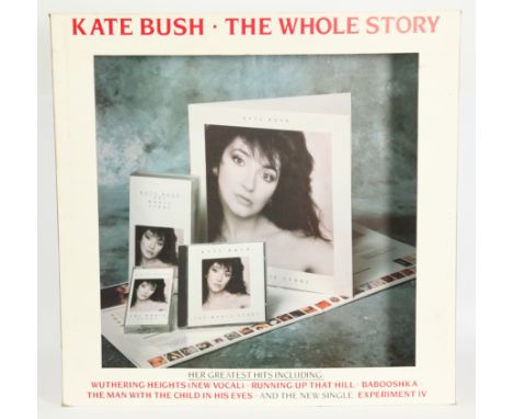 A large cardboard promotional shop display for Kate Bush's 1986 compilation LP The Whole Story. Approx: 30 inches x 30 inches