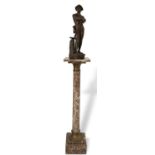 Lévy, Charles Octave (1820-1899), Bronze Mineur / Bergmann auf Marmor Säule