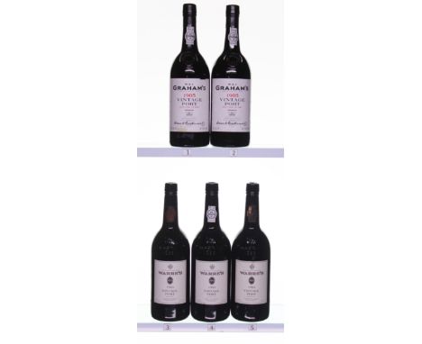 1985 Graham's Vintage Port   2x75cl   1983 Warres's Vintage Port   3x75cl   Total  5x75cl