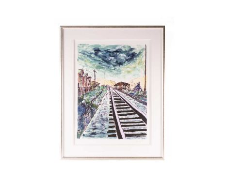 Bob Dylan (b.1941) American, 'Train Tracks' from The Drawn Blank Series (2020), signed and numbered 149/295 in pencil, Giclée