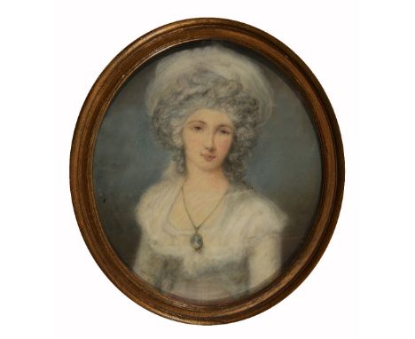 19TH CENTURY ENGLISH SCHOOL Portrait of Maria Cosway (1760-1838), pastels, 33 x 29cm oval