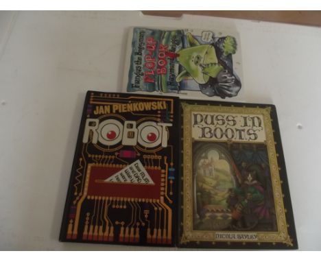 POP-UP-BOOKS. "Fungus the Bogeyman.", "Robot." & "Puss in Boots." all 1st edns undamaged.