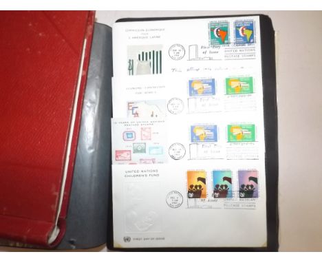 United Nations:- A collection in a black album mint and first day covers circa 1960's
