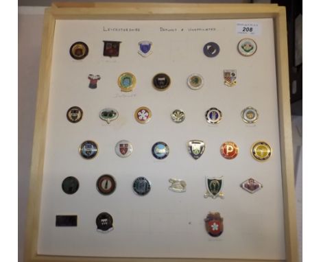 Various counties:- A collection of approximately 198 bowling badges including Leicestershire, Huntingdonshire, and Surrey, ea