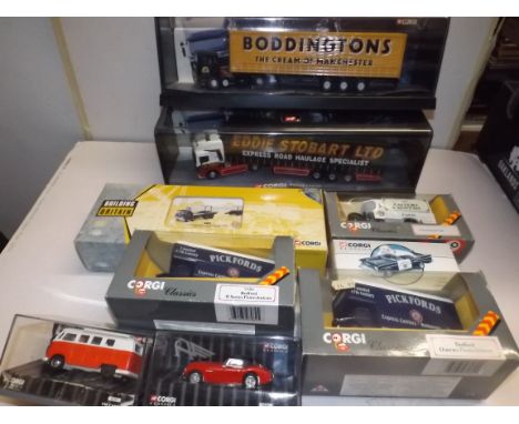 Corgi:- Two "modern trucks" series, a building Britain Guy and six other by Corgi each boxed.