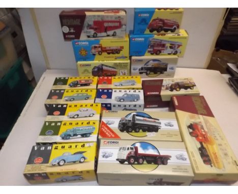 Ten boxed Corgi Die-cast including three Heritage collection, together with five Vanguards.