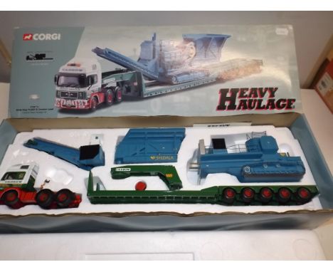 Corgi:- Heavy haulage Man King trailer and crusher, boxed.