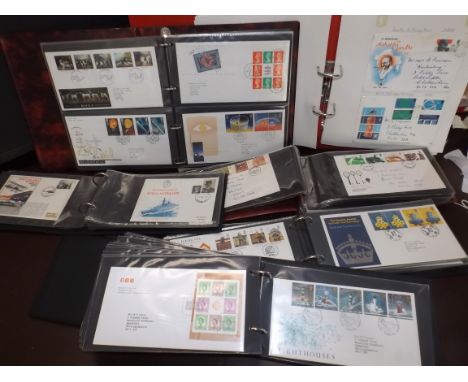 A collection of first day covers in six albums.