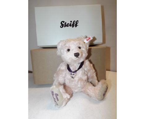 Steiff :- A Queens 90th Birthday bear in original box, cost £199 in 2016.