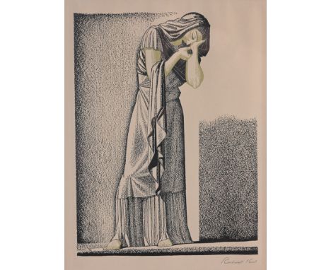 Rockwell Kent (American, 1882-1971)Lucrece - illustration for the Complete works of Shakespeare2 color lithograph black and g