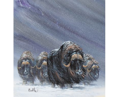 Don Balke (North Carolina, B. 1933) "Tundra Muskox" Signed lower left. Original Watercolor on Illustration Board. Provenance: