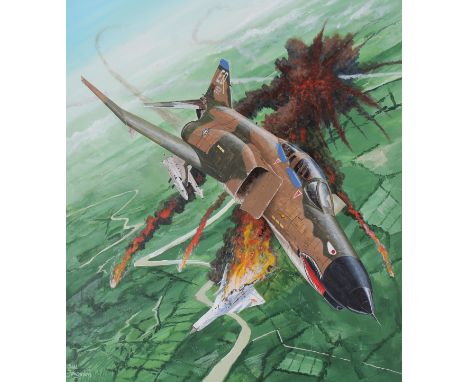 Steve Ferguson (American, B. 1946) "Curtiss P-40B Warhawk" Signed lower left. Original Acrylic painting on Cold Press Illustr