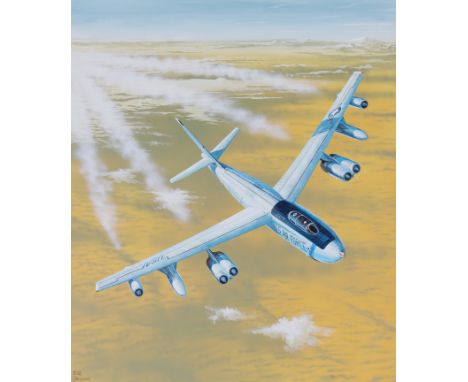 Steve Ferguson (American, B. 1946) "B-47E Stratojet" Signed lower left. Original Acrylic painting on Illustration Board. Prov