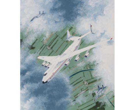 Steve Ferguson (American, B. 1946) "Antonov AN-225 "Mriya"" Signed lower left. Original Watercolor painting on Cold Press Ill