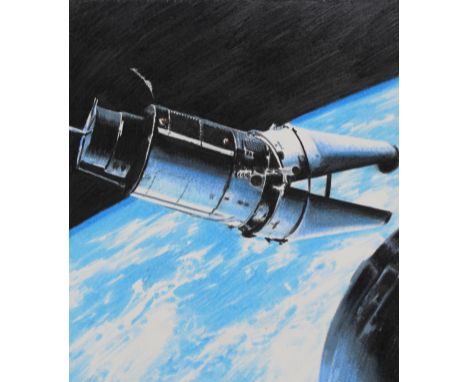 Chris Calle (American, B. 1961) "Gemini 9" Signed lower right. Watercolor taped to Illustration Board. Provenance: Collection