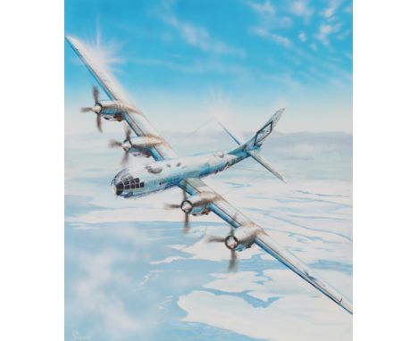 Steve Ferguson (American, B. 1946) "B-50 Superfortress" Signed lower left. Original Acrylic painting on Cold Press Illustrati