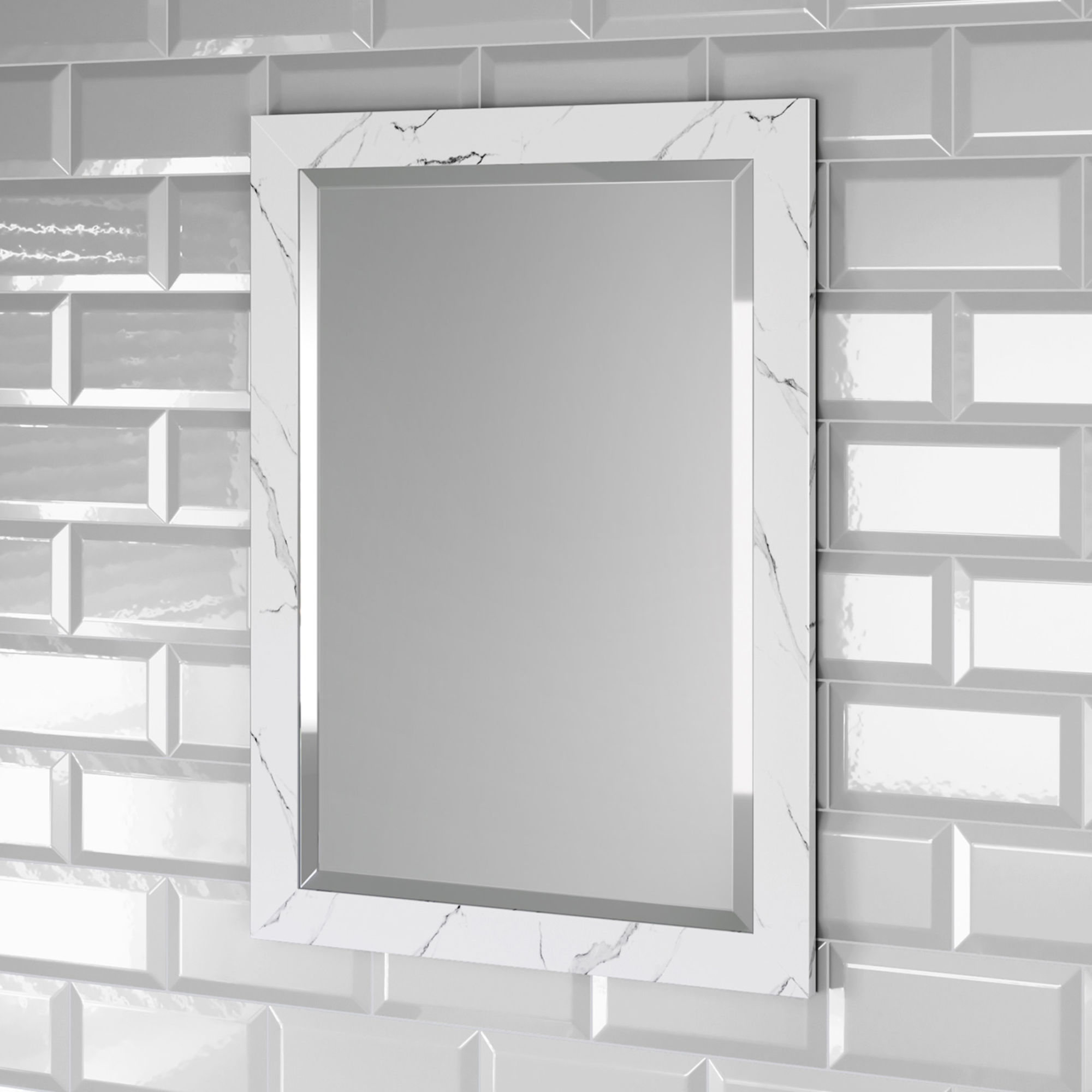 (ND48) 700x500mm Marble Framed Mirror. Water resistant frame Beautiful