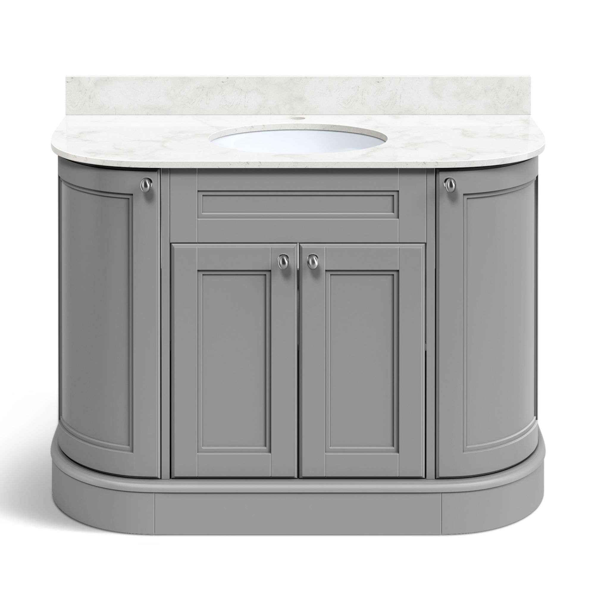 (ND4) York Earl Grey Marble Top Vanity Unit 1200mm. Integrated