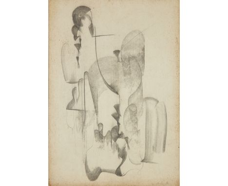Marcel Delmotte,&nbsp;Belgian 1901-1984 -&nbsp;Abstract composition;&nbsp;pencil on card, signed lower right 'M Delmotte', 37