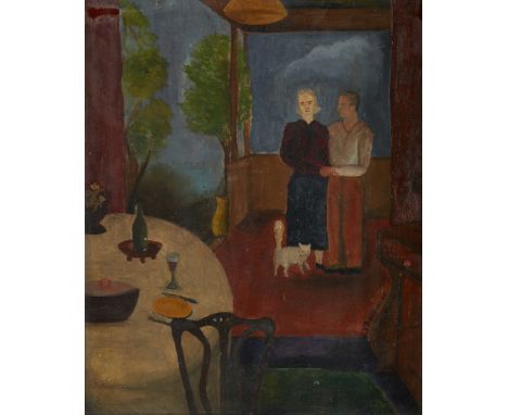 Ioannis Wolfgang Kardamatis,&nbsp;German/Greek 1915-2009 -&nbsp;Mes Amis/portrait of Nicolas d&rsquo;Ivangine;&nbsp;oil on ca