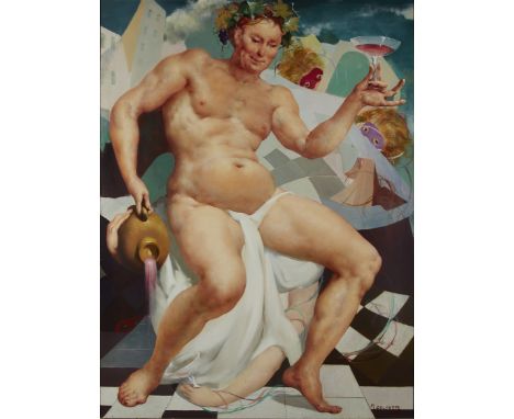 Marcel Delmotte,&nbsp;Belgian 1901-1984 -&nbsp;Bacchus, 1967;&nbsp;oil on board, signed and dated lower right 'M Delmotte 196