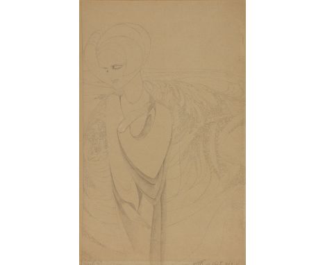 Karel de Ner&eacute;e tot Babberich,&nbsp;Dutch 1880-1909 -&nbsp;Symbolist drawing of a woman;&nbsp;pencil on paper, signed l