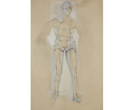 Martin Froy,&nbsp;British 1926&ndash;2017 -&nbsp;Drawing of Standing Figure;&nbsp;pencil, felt-pen and gouache on paper, 54.2