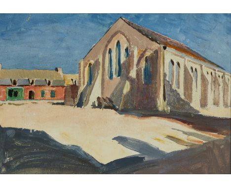 Rudolph Ihlee,  British 1883-1968 -   Church at Guilvinec, Brittany, 1921;   oil on board, signed and dated 'R. Ihlee 1921', 