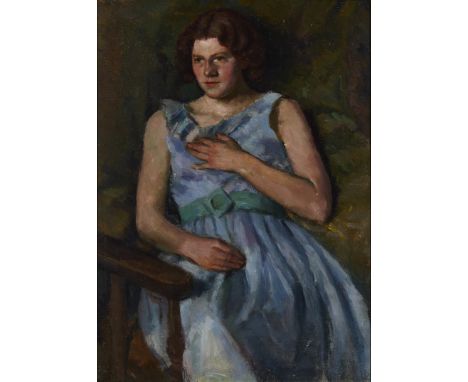 Patricia Preece,&nbsp;British 1894-1966 -&nbsp;Portrait of a young lady;&nbsp;oil on canvas, bears inscription with artist's 