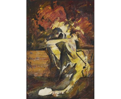 Robert Mason,&nbsp;British b.1946 -&nbsp;Family Portrait (Study VI), 1985;&nbsp;acrylic, crayon and charcoal on board, 38 x 2