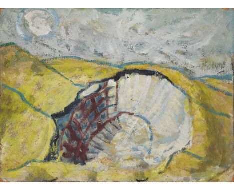 Katharine Leigh-Pemberton (Kaff Gerrard), British 1894-1970 -&nbsp;Chalk Pit;&nbsp;oil on board, 30.1 x 40.2 cm (unframed) (A