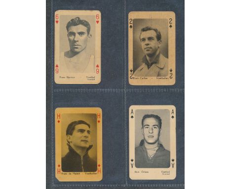 MAPLE LEAF GUM 1952 Footballers playing cards from Belgium and Holland. 14 cards 