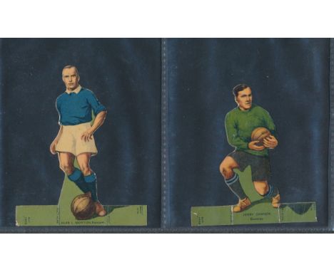 DC THOMSON 1929 Mysto Mind Reader soccer team cards; and Rover Select XI 1924 stamp -up soccer cards. 11 cards