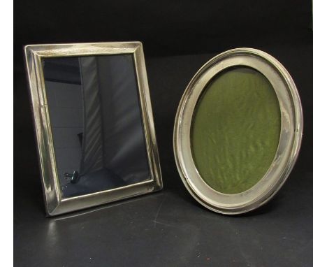 An oval silver picture frame and rectangular picture frame made by Carrs of Sheffield, 1997 (2)