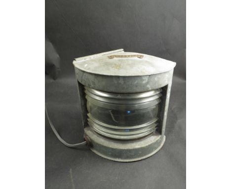 A galvanized ships starboard electric navigation lamp 
